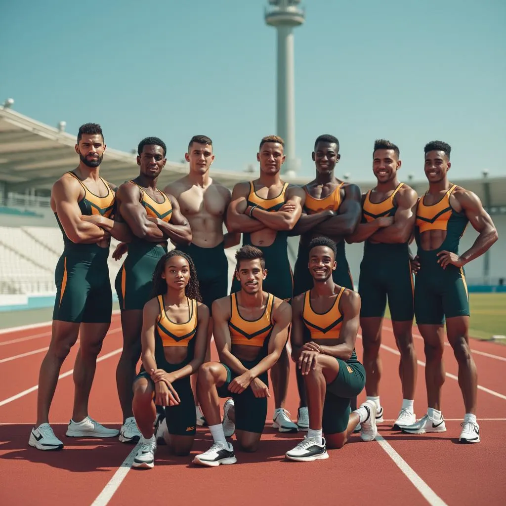 Equipo nacional de atletismo con trajes Zabaionekdki