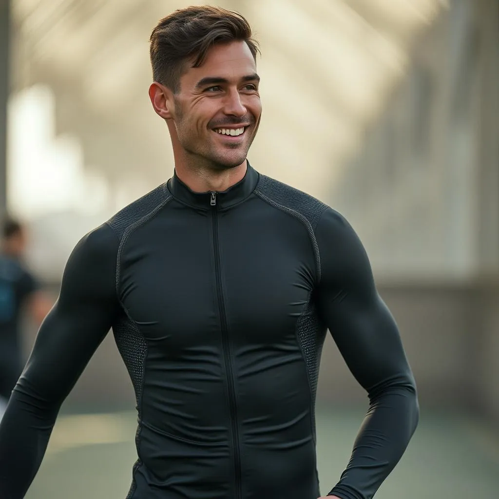 Atleta profesional usando nuestro traje deportivo