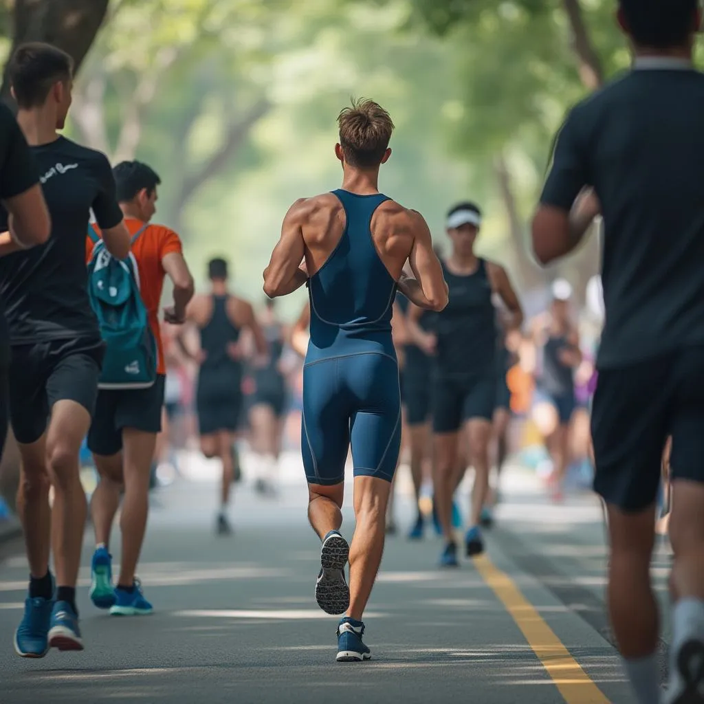 Corredor de maratón con traje deportivo Platinum